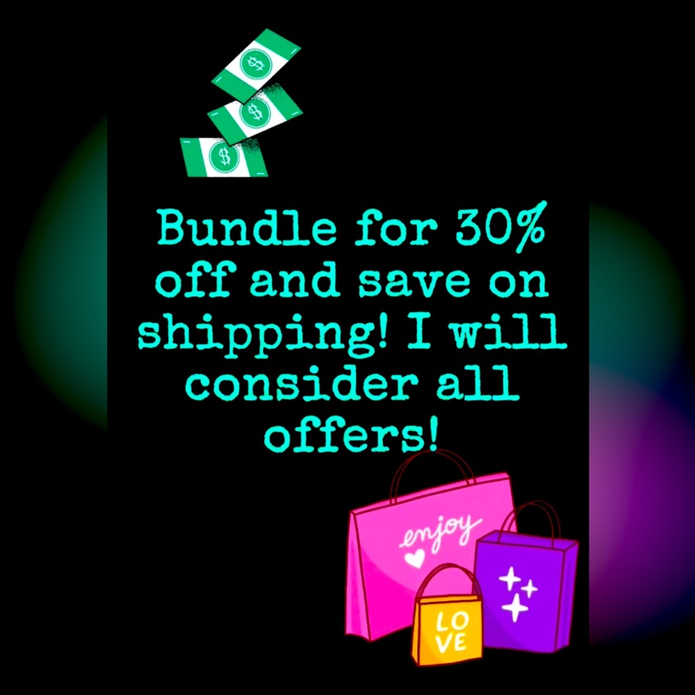 Bundle for 30% off and save on shipping! I will consider all offers!